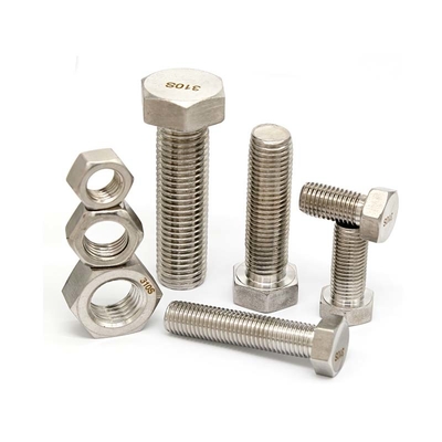 DIN931 A2 70 boulons à tête hexagonale en acier inoxydable écrous en acier au carbone Gr8.8