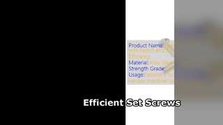 Vis de réglage efficaces en acier inoxydable, cannelure à copeaux à encoche